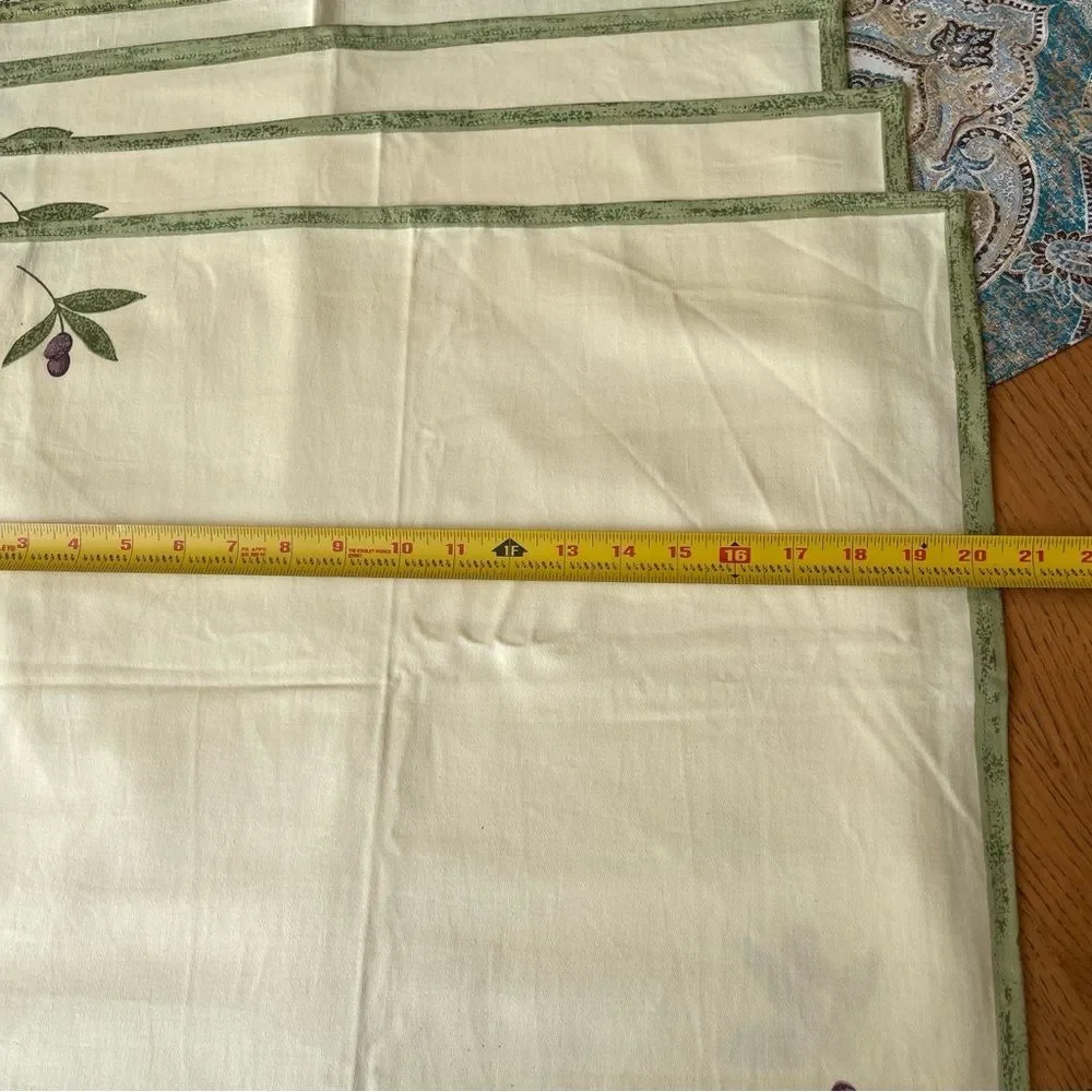 Williams - Sonoma Cotton 4 pc dinner napkin olive tuscan green cream large